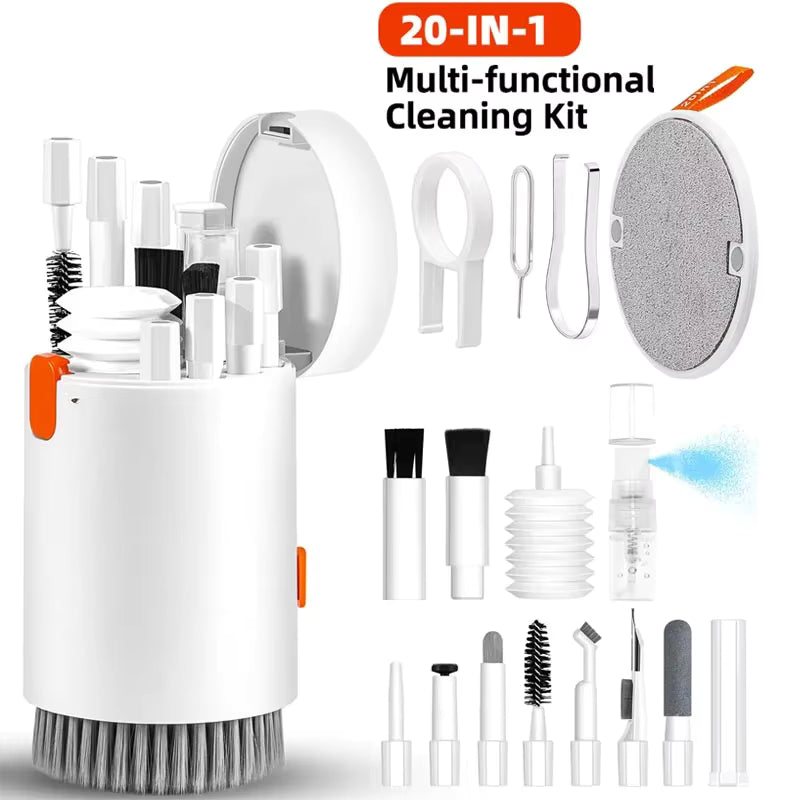 20 in 1 Multi-Functional Digital Camera Headset Mobile Phone Laptop Keyboard Cleaning Tool Set Cleaning Brush Clean Pen (Black)