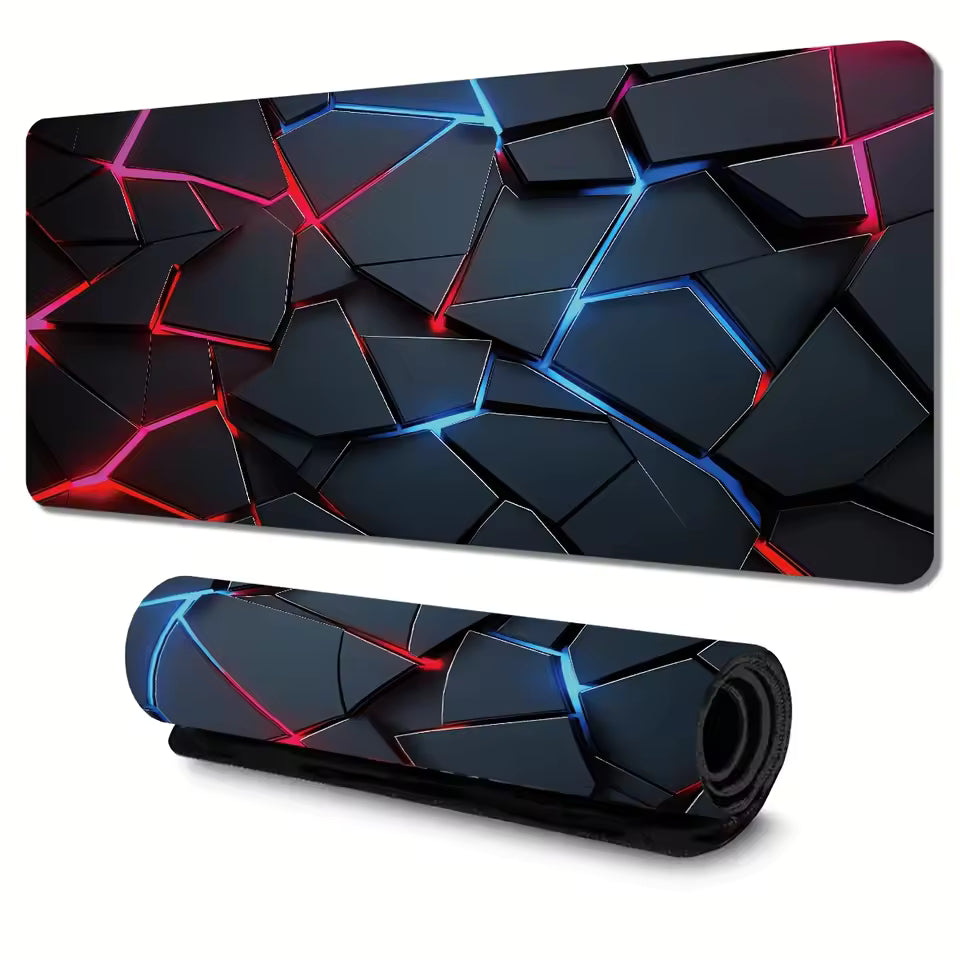 Large gaming Mouse Pad 90x40 Red Blue gradient design non-slip rubber sewn edge gaming desk mat keyboard gamers and office work (G6)