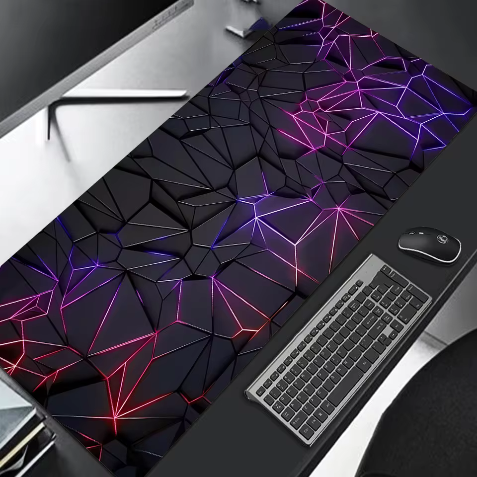 Large gaming Mouse Pad 90x40 Red Blue gradient design non-slip rubber sewn edge gaming desk mat keyboard gamers and office work (G3)