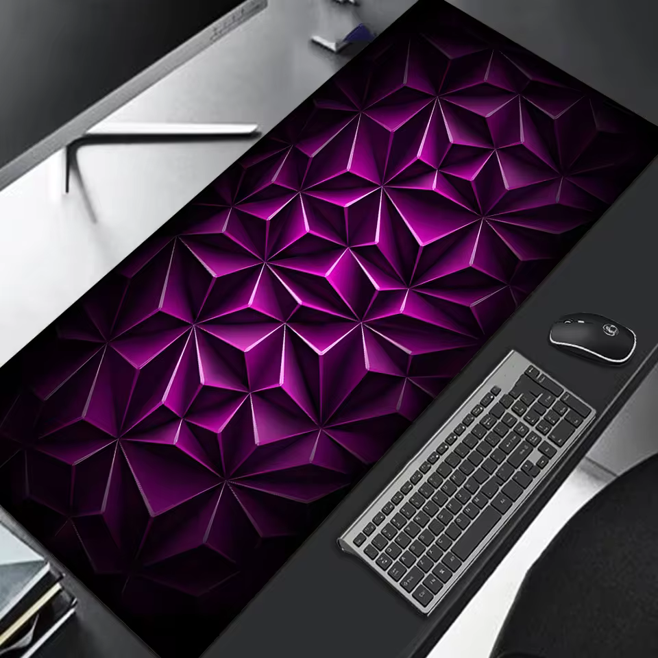 Large gaming Mouse Pad 90x40 Red Blue gradient design non-slip rubber sewn edge gaming desk mat keyboard gamers and office work (G5)