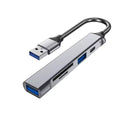5-in-1 USB Hub Multi-Port Adapter with OTG & SD Card Reader (Grey)