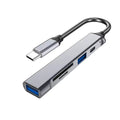 5-in-1 Type-C Hub Multi-Port Adapter with OTG & SD Card Reader (Grey)