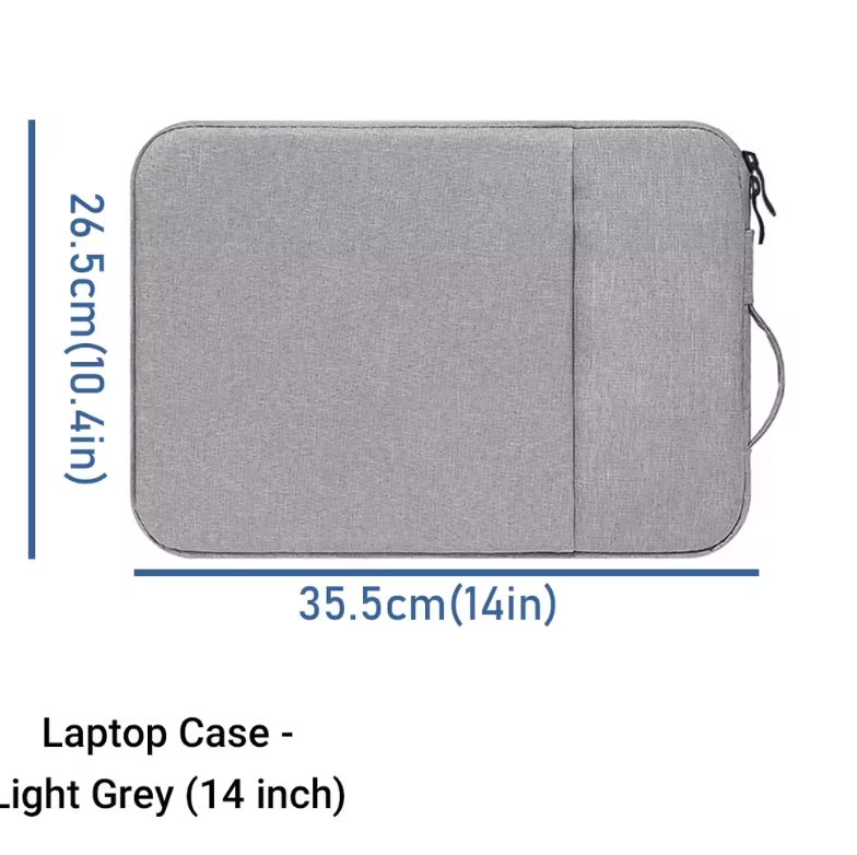 Waterproof Laptop Bag Sleeve Tablet Cover For MacBook Air Pro Xiaomi Dell Acer Notebook Computer Case (Light Gray 14 Inch)
