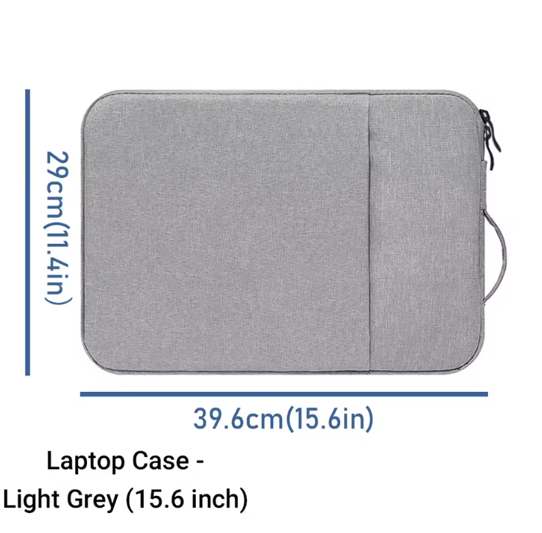 Waterproof Laptop Bag Sleeve Tablet Cover For MacBook Air Pro Xiaomi Dell Acer Notebook Computer Case (Light Gray 15.6 Inch)