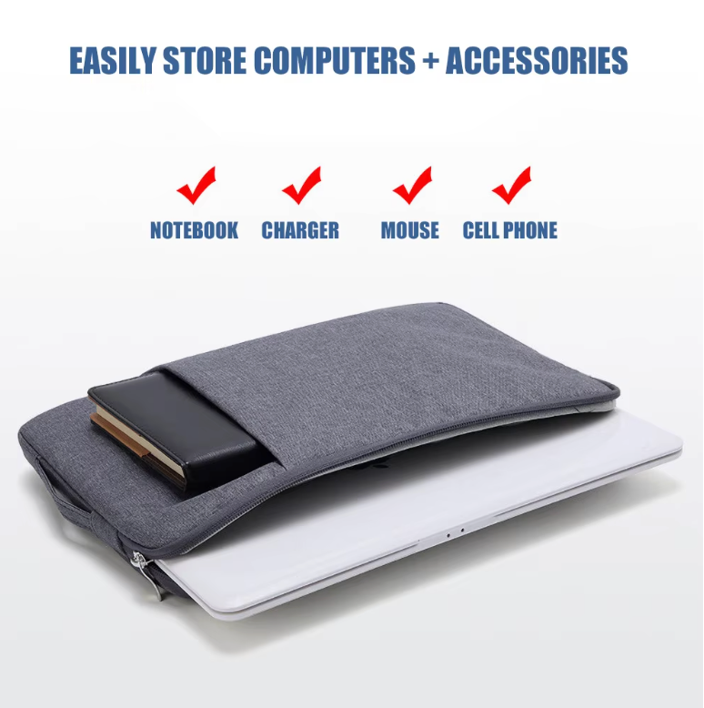 Waterproof Laptop Bag Sleeve Tablet Cover For MacBook Air Pro Xiaomi Dell Acer Notebook Computer Case (Light Gray 15.6 Inch)
